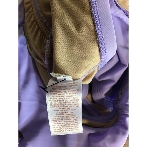 Shade & Shore Women One Piece SwimSuit Sz.16 Purple NWT Flutter Sleeve Slimming - Picture 8 of 9